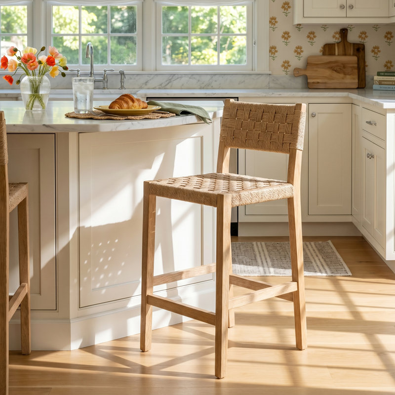 Mallory Woven Counter Stool, Counter Stool (26" Seat Height)