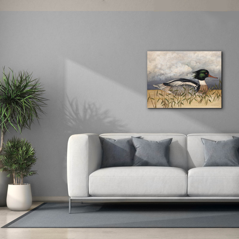 «August Breasted Merganser» par David Carter, H 26 po x l 34 po x P 1,5 po