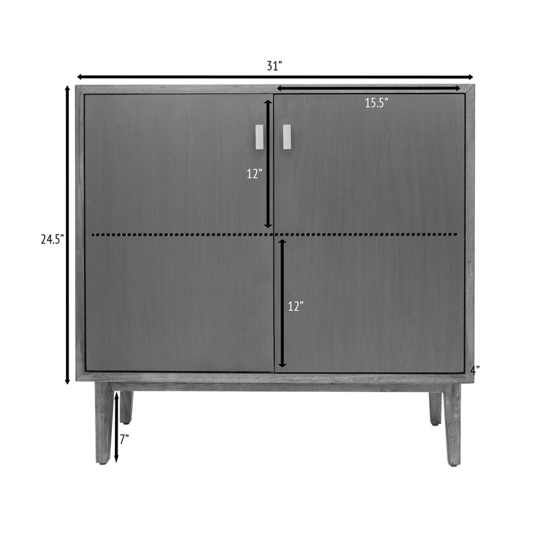 Gussman Accent Cabinet, Olive/Brown, Gold