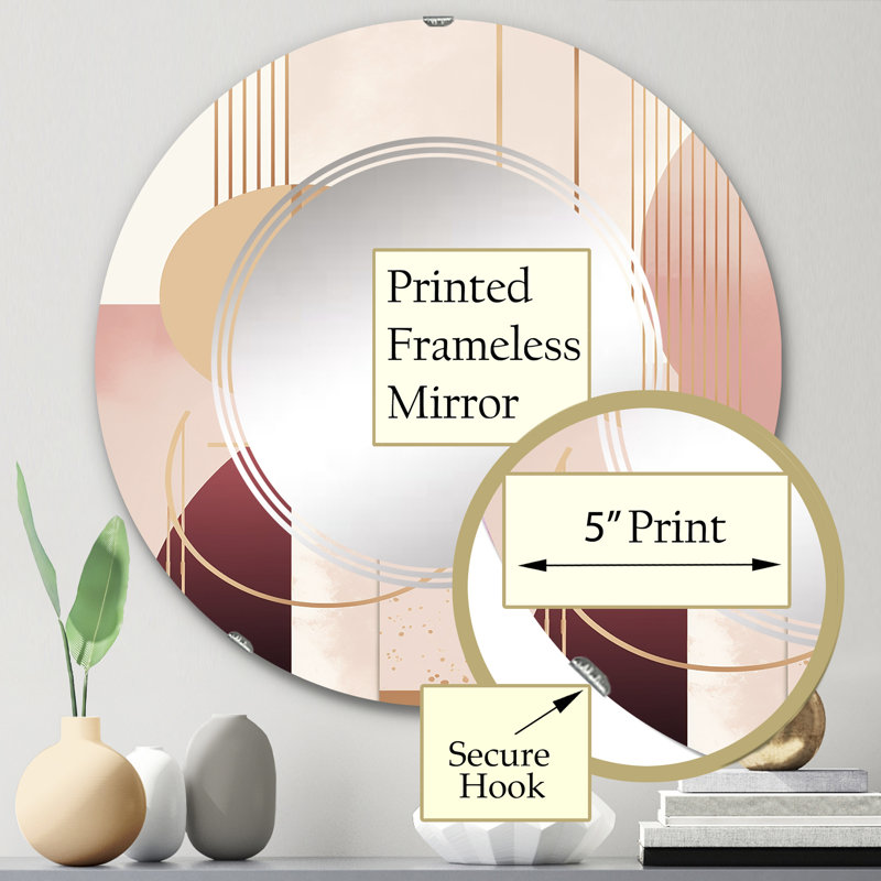 Theoville - Miroir mural moderne rond, 24 po x 24 po