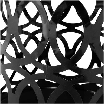 Outdoor Metal End Table - Large, Durable Powder-Coated Iron With Elegant Iron Cut Design For Modern Spaces.