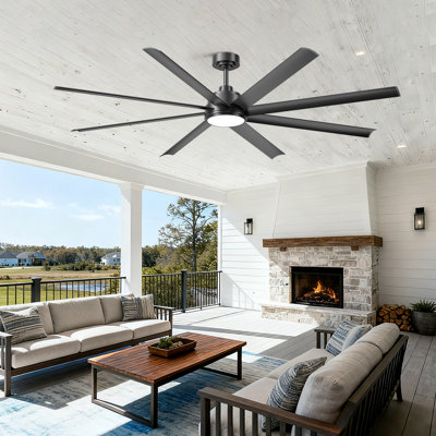 Smart Ceiling Fan With Light, Dc Reversible Motor, App & Remote Control, 6 Speeds, Dimmable Led, Quiet Large Ceiling Fan For Living Room, Patio, Office