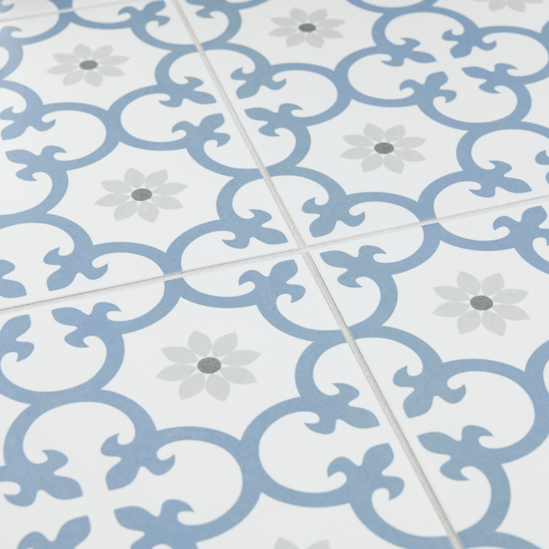 Daria 10" x 10" Porcelain Patterned Wall & Floor Tile, Niagara