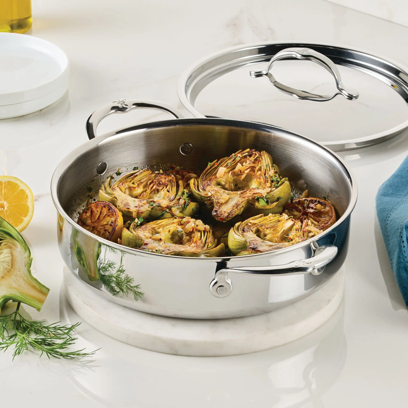 Sauteuse braisée en acier inoxydable avec couvercle Pro 3,5 lux Proondond avec couvercle