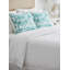 Teal Blossom Field Linen Pillow Standard Sham
