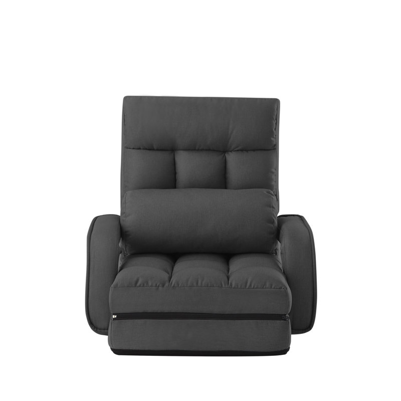 Fauteuil inclinable en lin / chaise sur pied, gris foncé, Gris foncé