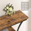 Console, table d'entrée étroite pour le couloir, table de vestibule mince brune et noire avec tablette de rangement, table d'entrée compacte pour petits espaces