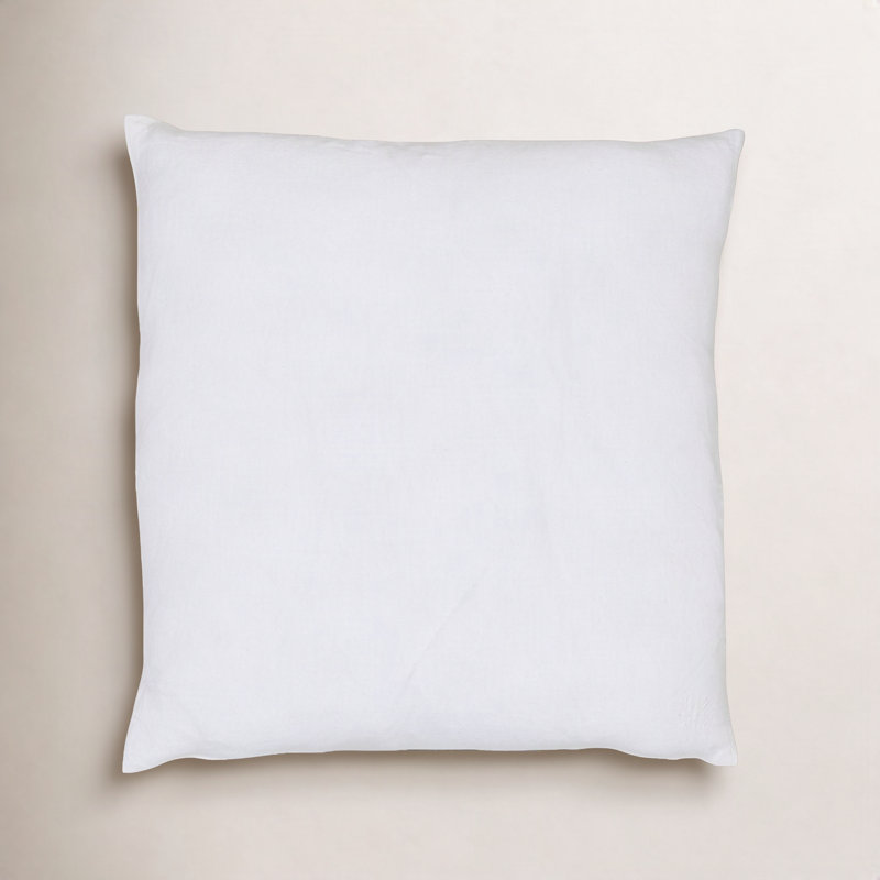 Simple Linen Pillow Cover & Insert, White, Square 18"
