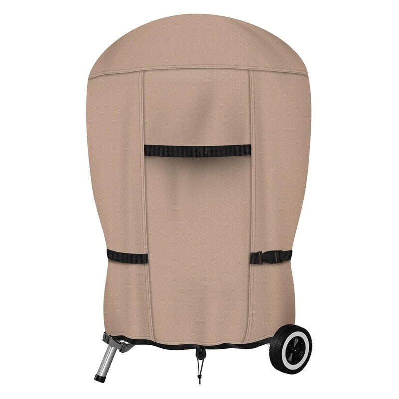 Couvercle de barbecue rond extérieur avec sangles latérales à boucle d'aération, 23 po de diamètre x H 32 po
