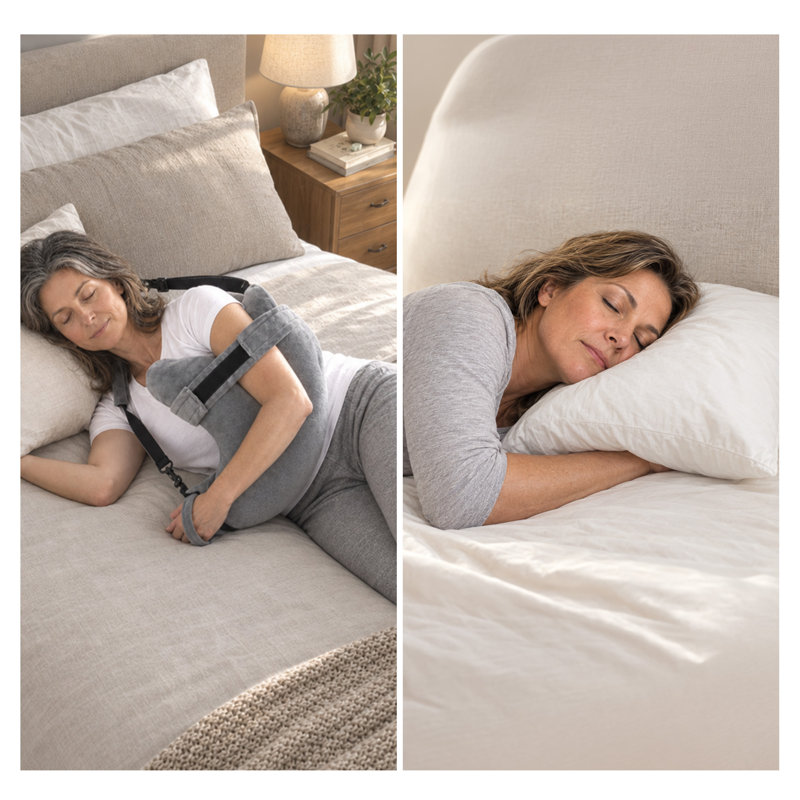 Oreiller ajustable de soutien pour les épaules et les bras avec toile, 24 po x 16 po, gris