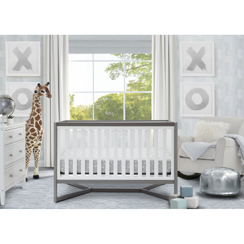 Tribeca White and Gray Convertible Toddler Daybed Crib
