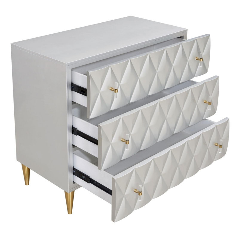 Armoire console argent métallique et champagne