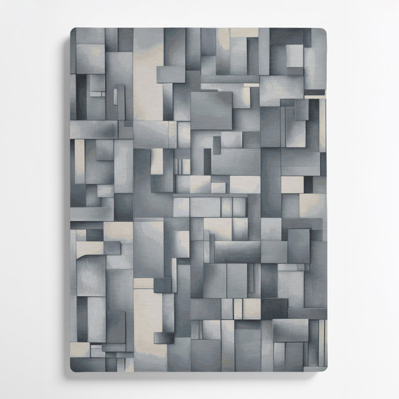 Abstrait, art mural gris en métal 89, 12" H x 18" W