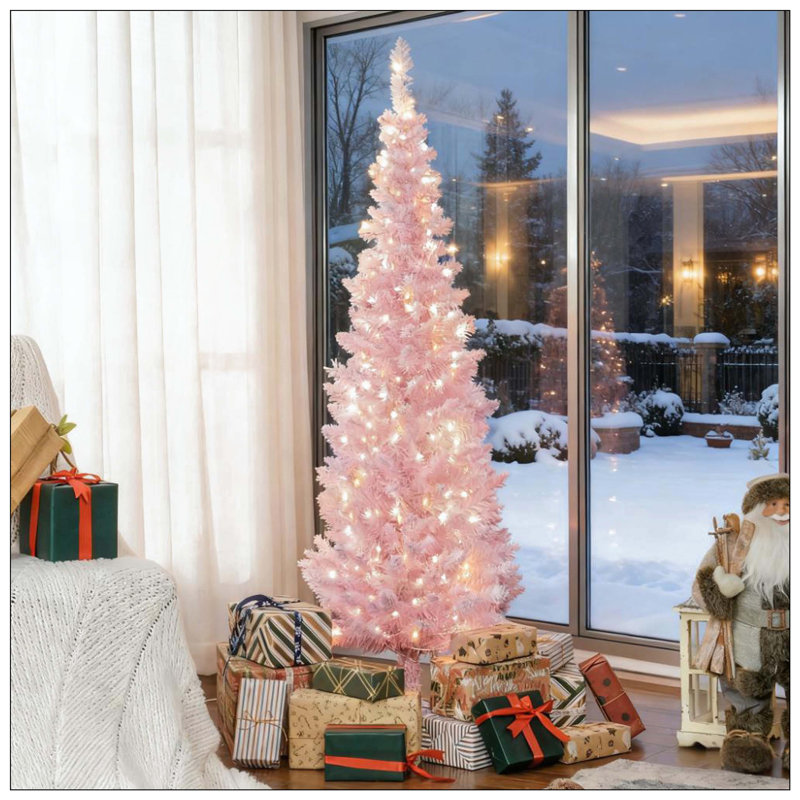 Arbre de Noël au crayon, Rose