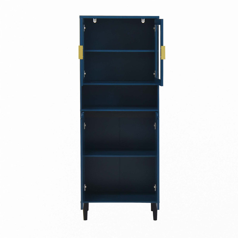 Tall Bathroom Storage Freestanding, Blue