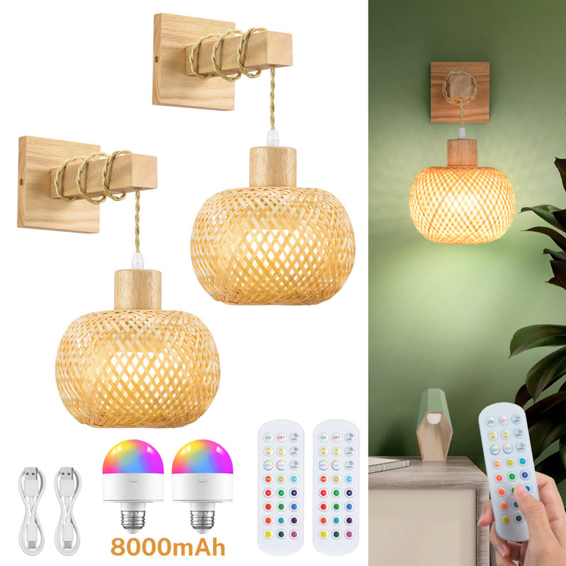 Anniek Rattan Armed Sconce
