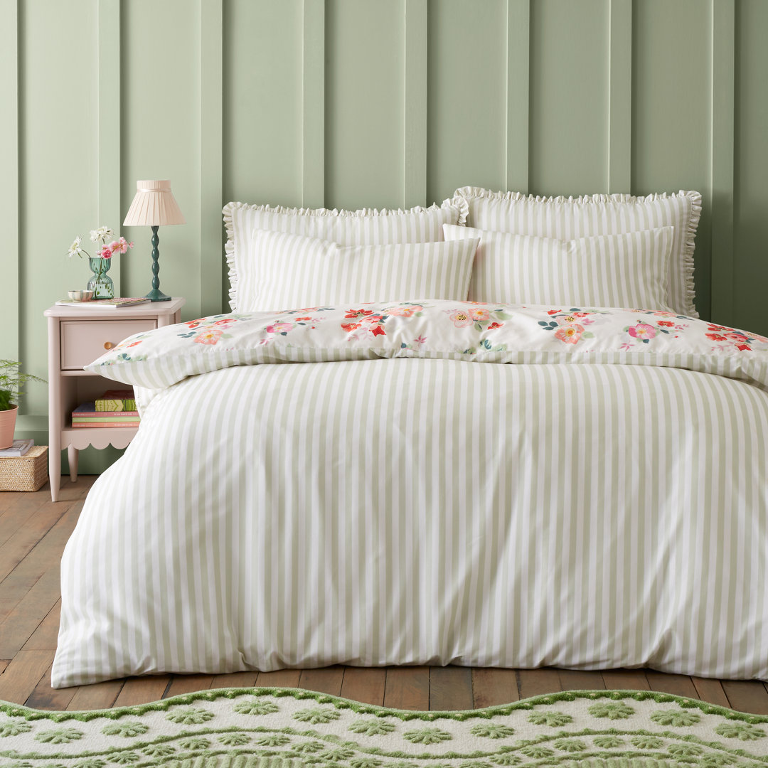 Cath Kidston Floral Bunches Green 100% Cotton Duvet Set - Image 5