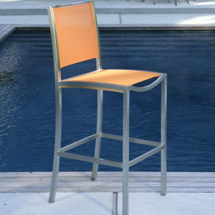 Tiburon Outdoor Bar Stool, Orange, Yes