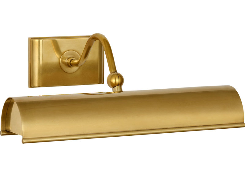 Hessen Picture Light, 4.75" H x 12" W x 9" D, Natural Brass