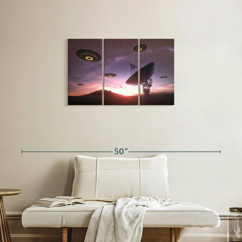 Kelan Alien Spaceships, 20" H x 33" W