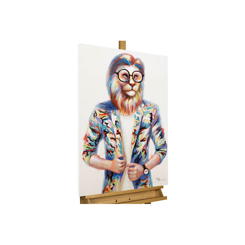 Hipster Lion Acrylic Painting