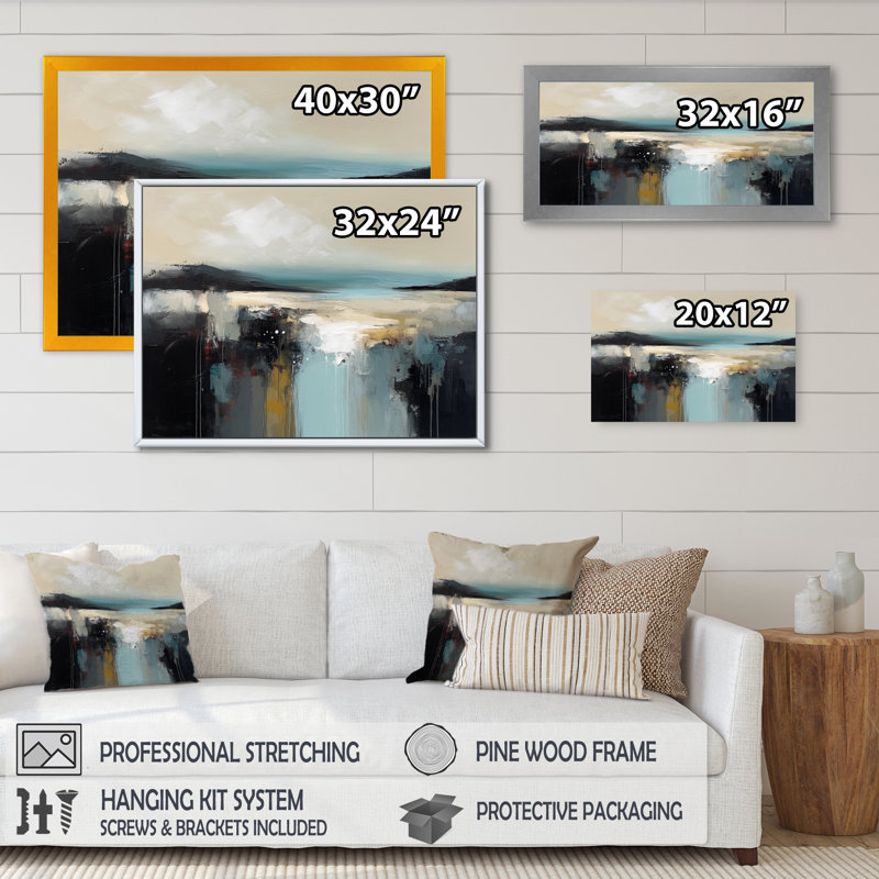 Sudie Serene Waters In Marble I, reproduction d'art sur toile, H 12 po x l 20 po x P 1 po, Toile tendue