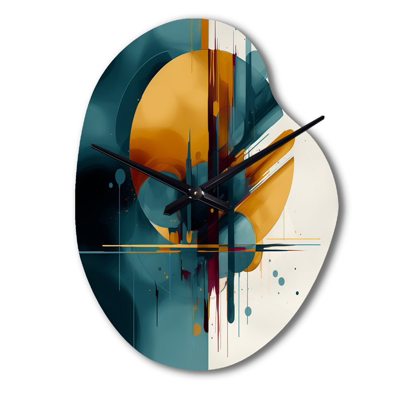 La géométrie de la lumière I - horloge géométrique asymétrique en métal, impression d'horloge murale de forme irrégulière