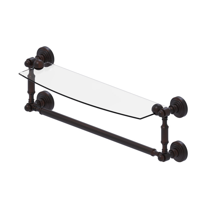 Beresford Bracket Shelf with Towel Bar, 5" H x 22.2" W x 6.1" D, Venetian Bronze