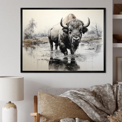 Bison Bison Reflections I - Animals Canvas Wall Art