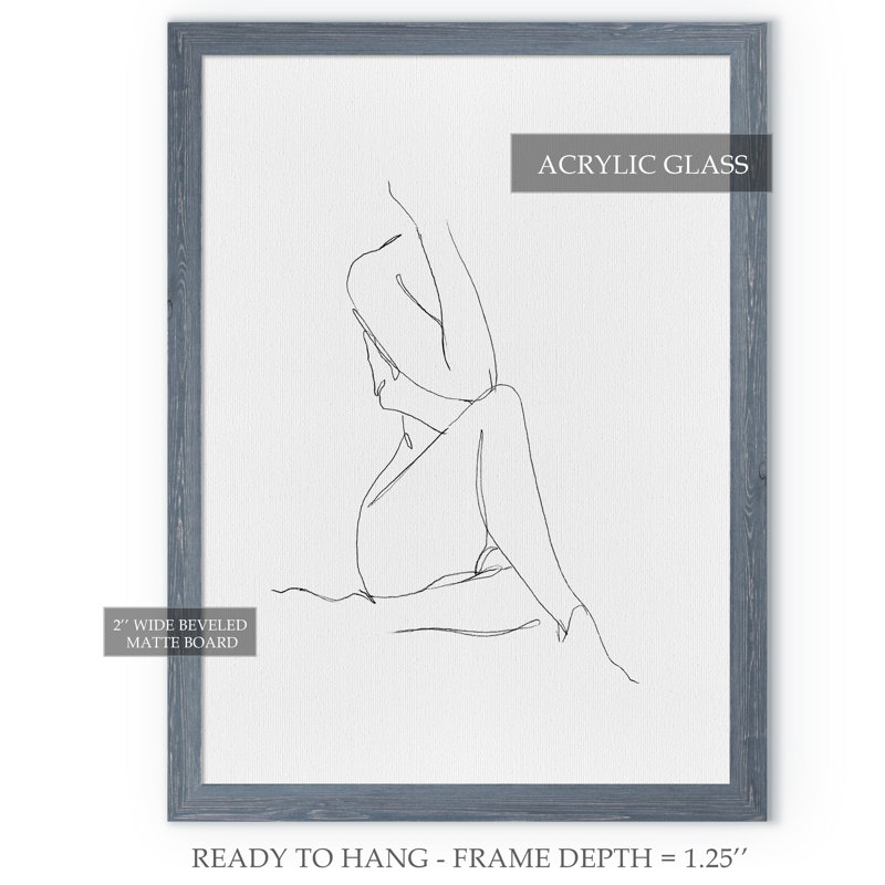 «Nude Contour S Croquis I» par Paul Cezanne - Reproduction d'art sur toile encadrée, H 24 po x l 18 po x P 1,25 po