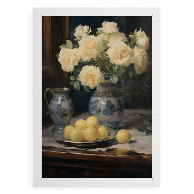Motif floral rétro CCVVII - impression sur toile seulement - non encadrée
