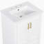 Meuble-lavabo 24 po avec lavabo, armoire en panneau de fibres à densité moyenne avec cadre en bois massif, 1 tiroir divisé et 2 portes à fermeture douce avec double tablette sur la porte, meuble-lavabo autoportant