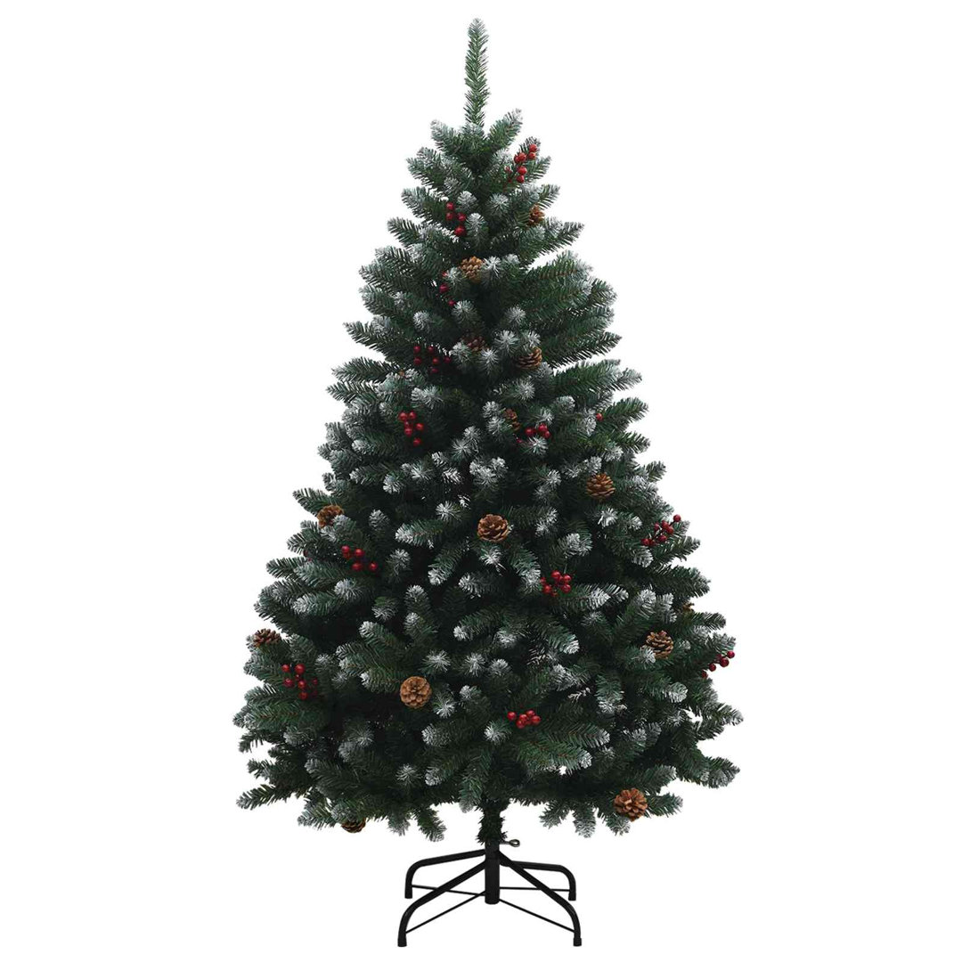 VIDAXL Artificial Hinged Christmas Tree 150 cm Green PVC Pine with Sturdy Metal Stand for Festive Home Decoration - Image 3