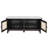 Trexm Boho Rattan Entryway Bench With Storage, Cushioned Shoe Bench With Double Doors, Wooden Shoe Organizer Bench For Entryway And Hallway (Espresso)-371117877