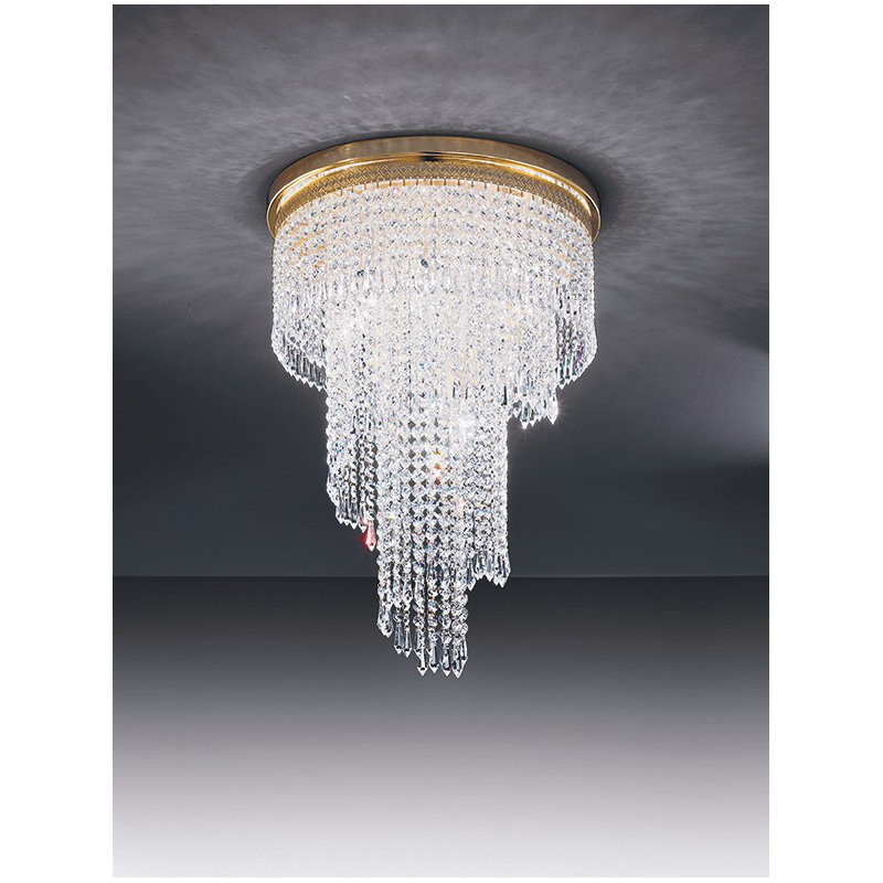 Twister Crystal Semi Flush Mount, 24k Gold