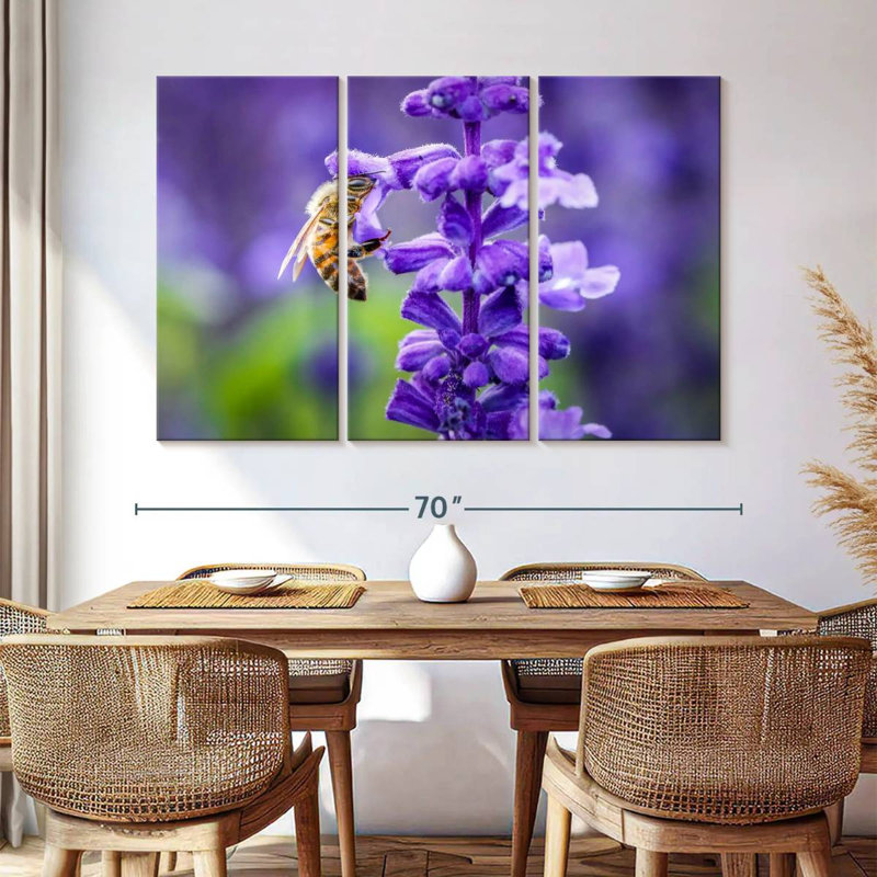 Brampt Flower And Bee, 42" H x 65" W