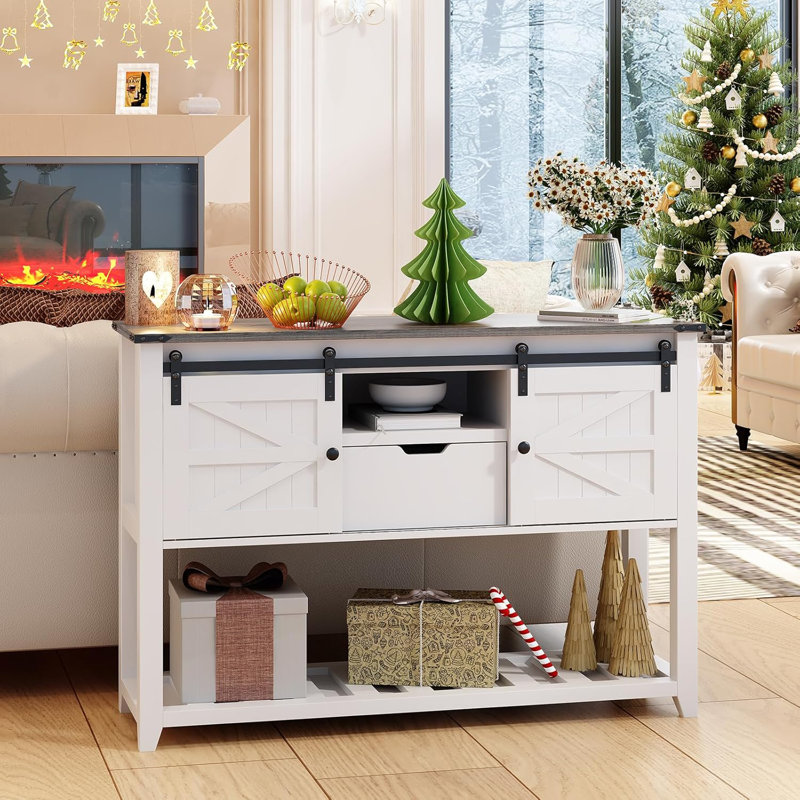 Latravius 45.9'' Console Table, Gray/Brown