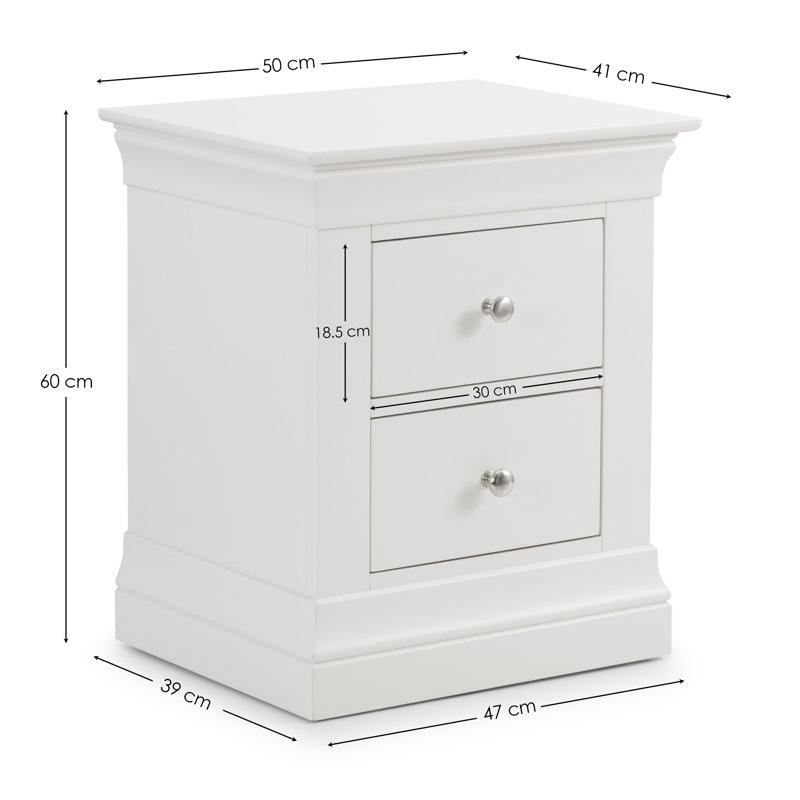 Dial 50cm W Bedside Table, White