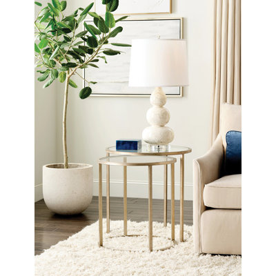 ABSTRACT NESTING END TABLE SET