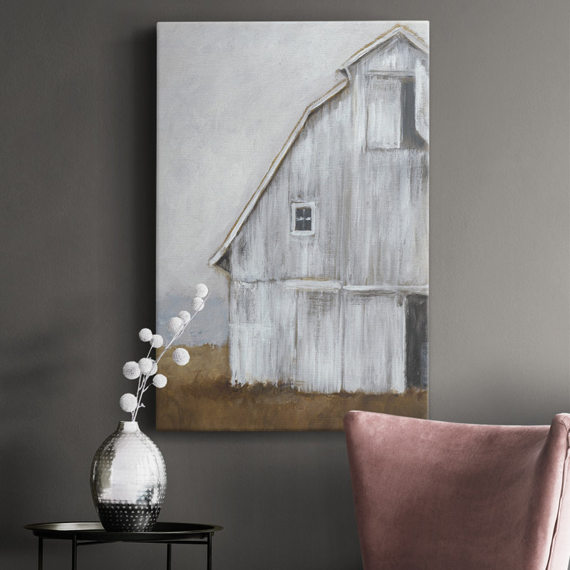 Abandonné grange II - peinture sur toile tendue, H 18 po x l 12 po x P 1 po