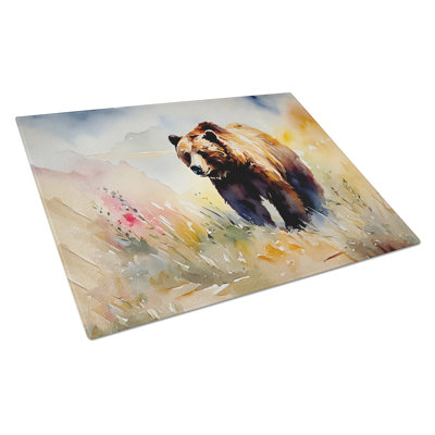 Grizzly Bear Glass Cutting Board Large