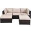 Ensemble de conversation modulaire en rotin 3 pièces avec coussins Awar-775146651