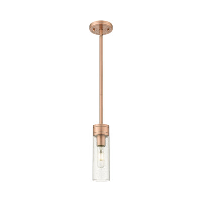 Ballston - Maliyah - Mini-luminaire suspendu 1 tige 3 po avec abat-jour H 8 po - Finition laiton brossé - Abat-jour tourbillon déco