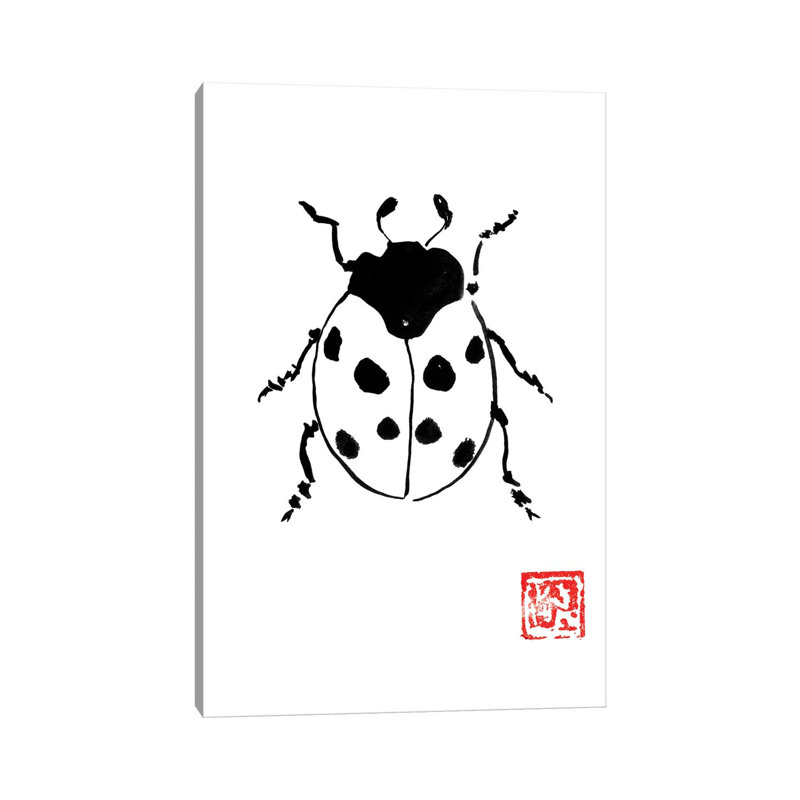 Ladybug by Péchane - Print on Canvas, Wrapped Canvas, 20.32 cm H x 30.48 cm W