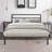 Queen Size Metal Bed Frame With Headboard-2098653299
