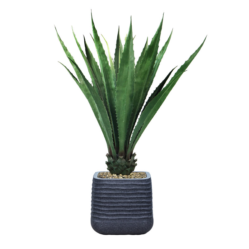 Agave artificielle 54,57 po en pot, Noir