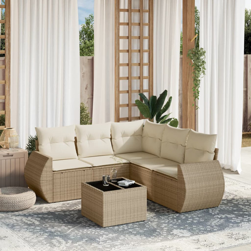 Vidaxl Garden Sofa Set Beige, Cream