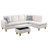 White Milk Flannel L Style Living Room Sofa Set with Ottoman -81189133-87463990
