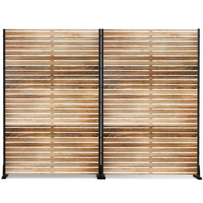 72" H x 47" W Metal Privacy Screen, Outdoor Privacy Screens - Decorative Outdoor Divider with Stand, Outdoor privacy Panels for Balcony & Patio（Set of 2）