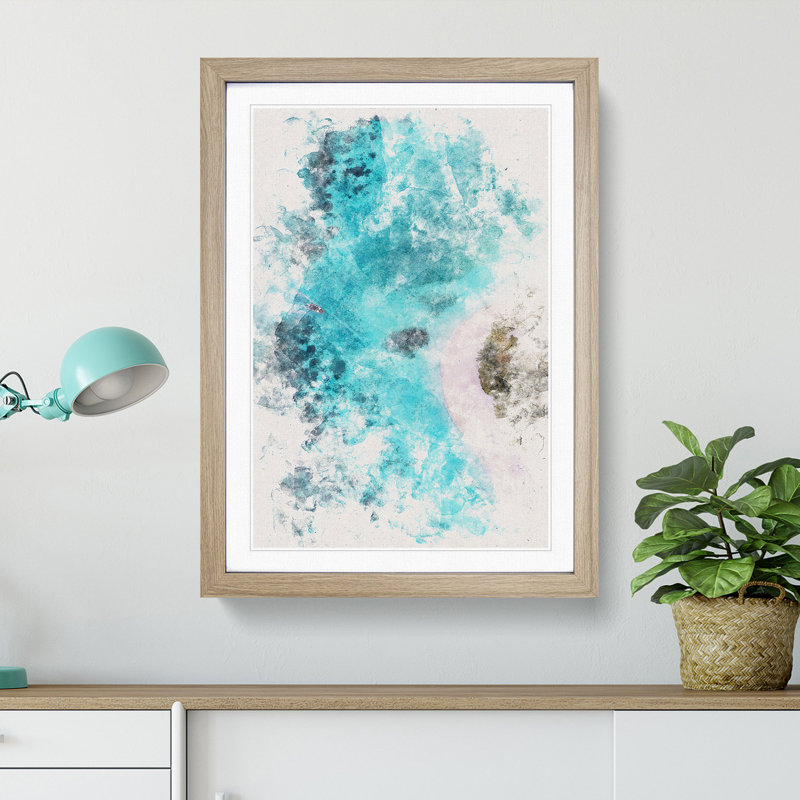 Alifu Atoll in the Maldives - Framed Print, 87cm H x 62cm W x 2cm D, Oak Framed